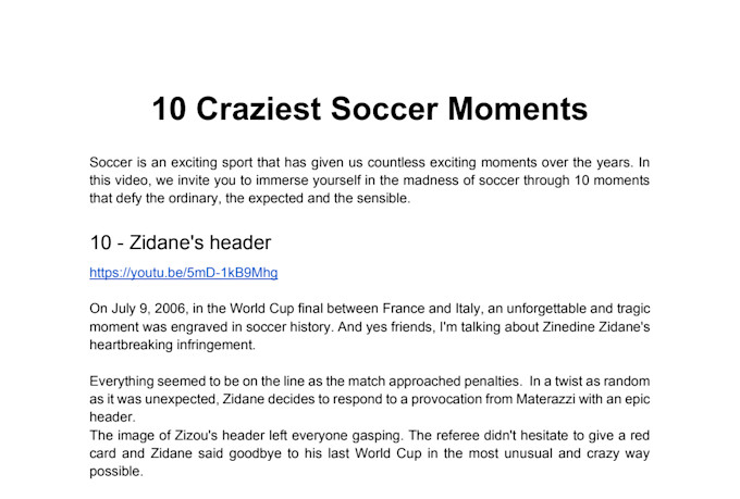 write professional and engaging sports scripts
